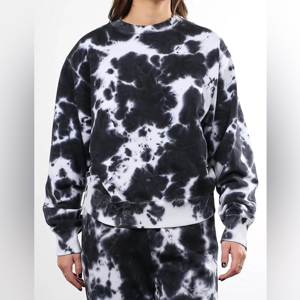 Brunette The Label Marble Tie-Dye Crewneck Sweatshirt